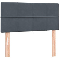 Produktbild för Ramsäng med madrass mörkgrå 80x210 cm sammet