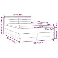 Produktbild för Ramsäng med madrass rosa 160x220 cm sammet