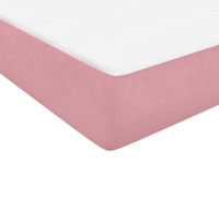 Produktbild för Ramsäng med madrass rosa 160x220 cm sammet