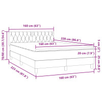 Produktbild för Ramsäng med madrass rosa 160x220 cm sammet