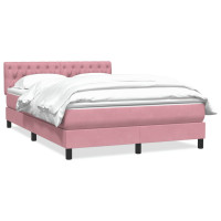 Produktbild för Ramsäng med madrass rosa 160x220 cm sammet
