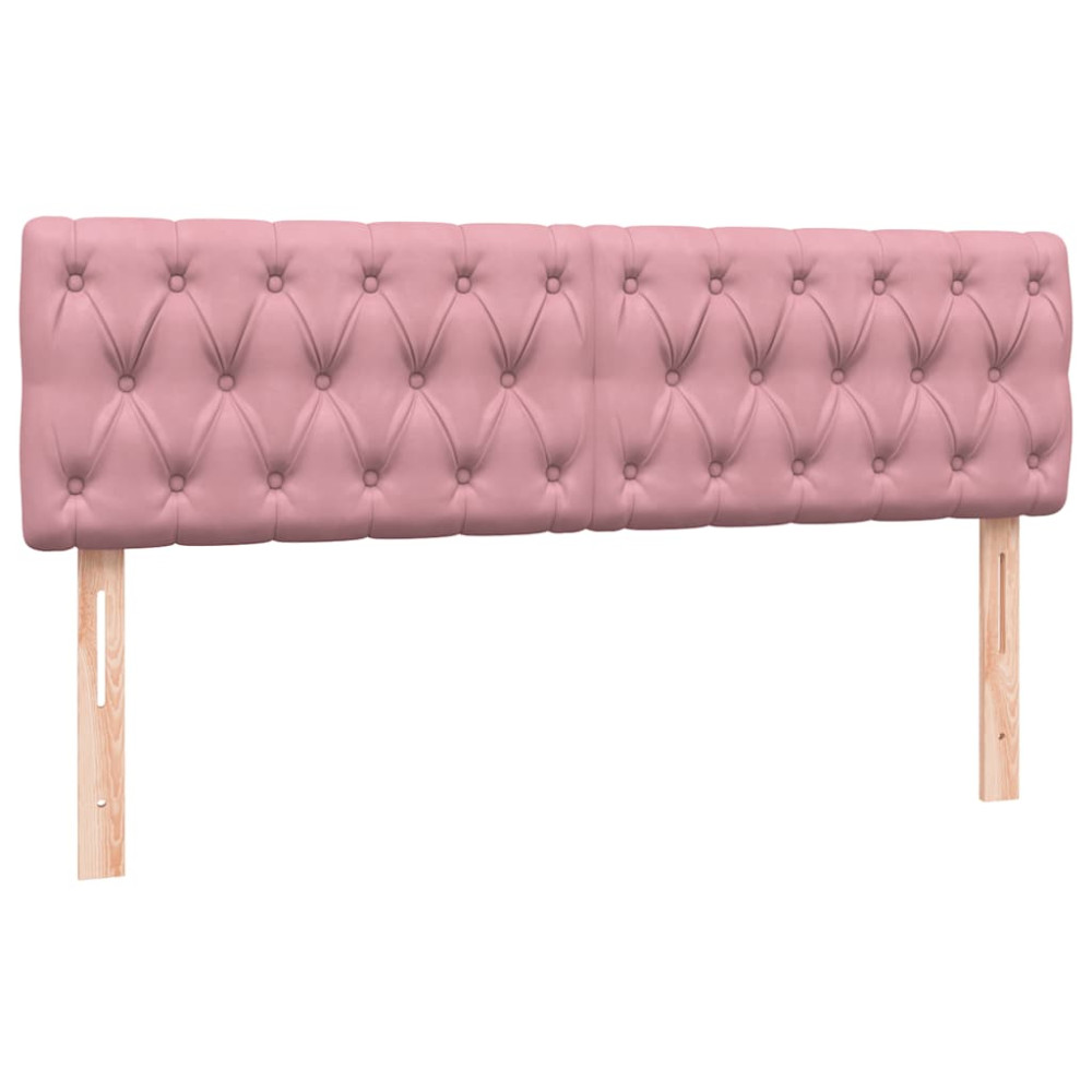 Produktbild för Ramsäng med madrass rosa 160x220 cm sammet