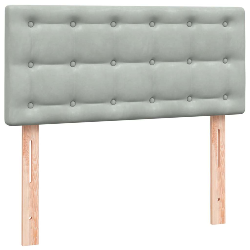 Produktbild för Ramsäng med madrass ljusgrå 80x210 cm sammet