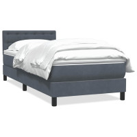 Produktbild för Ramsäng med madrass mörkgrå 80x210 cm sammet