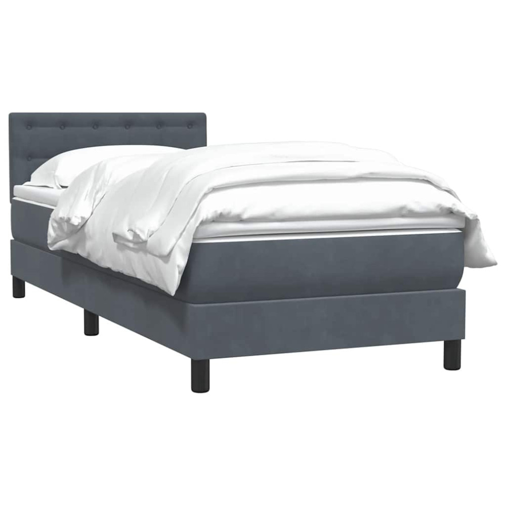 Produktbild för Ramsäng med madrass mörkgrå 80x210 cm sammet