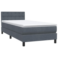Produktbild för Ramsäng med madrass mörkgrå 80x210 cm sammet