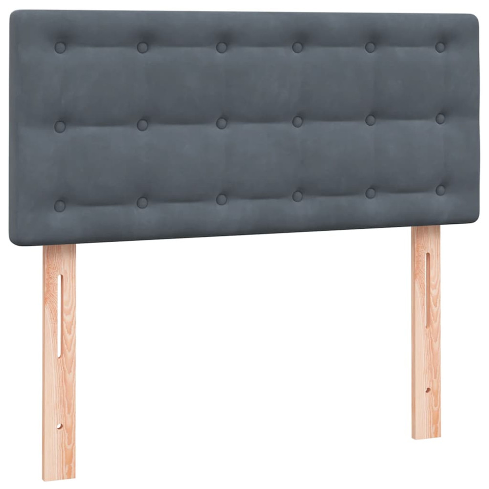 Produktbild för Ramsäng med madrass mörkgrå 80x210 cm sammet