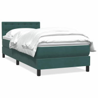 Produktbild för Ramsäng med madrass mörkgrön 80x220 cm sammet