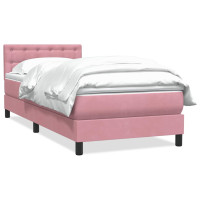 Produktbild för Ramsäng med madrass rosa 80x220 cm sammet