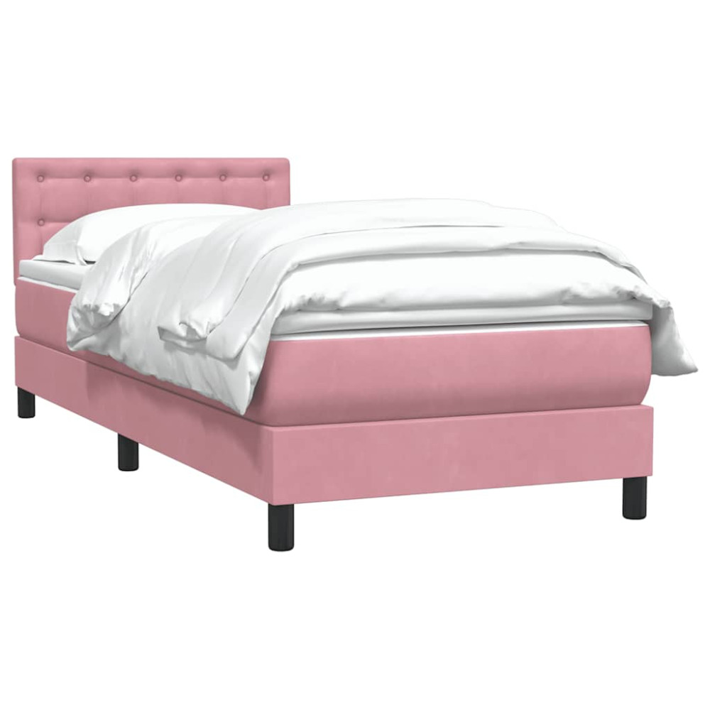 Produktbild för Ramsäng med madrass rosa 80x220 cm sammet