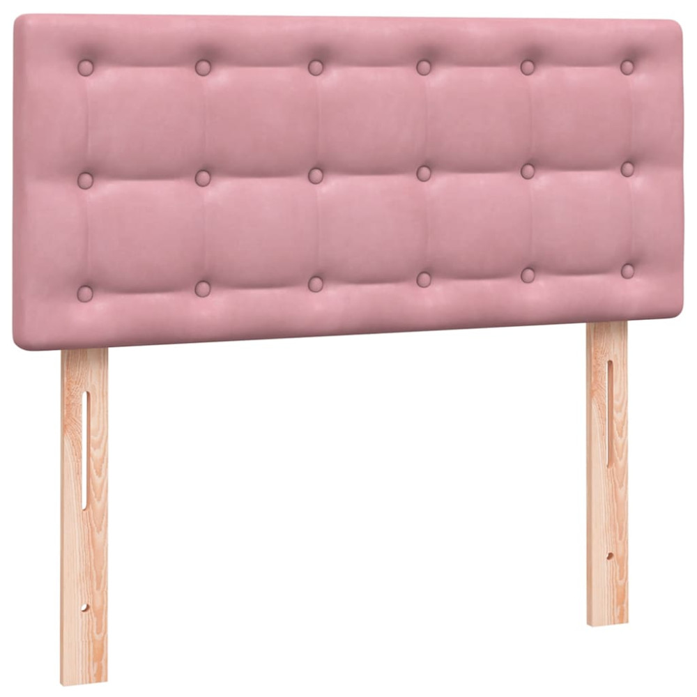 Produktbild för Ramsäng med madrass rosa 80x220 cm sammet