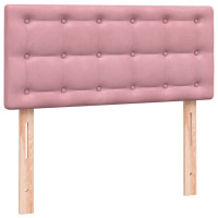 Produktbild för Ramsäng med madrass rosa 80x220 cm sammet
