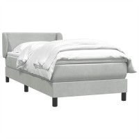 Produktbild för Ramsäng med madrass ljusgrå 80x210 cm sammet