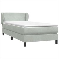 Produktbild för Ramsäng med madrass ljusgrå 80x210 cm sammet