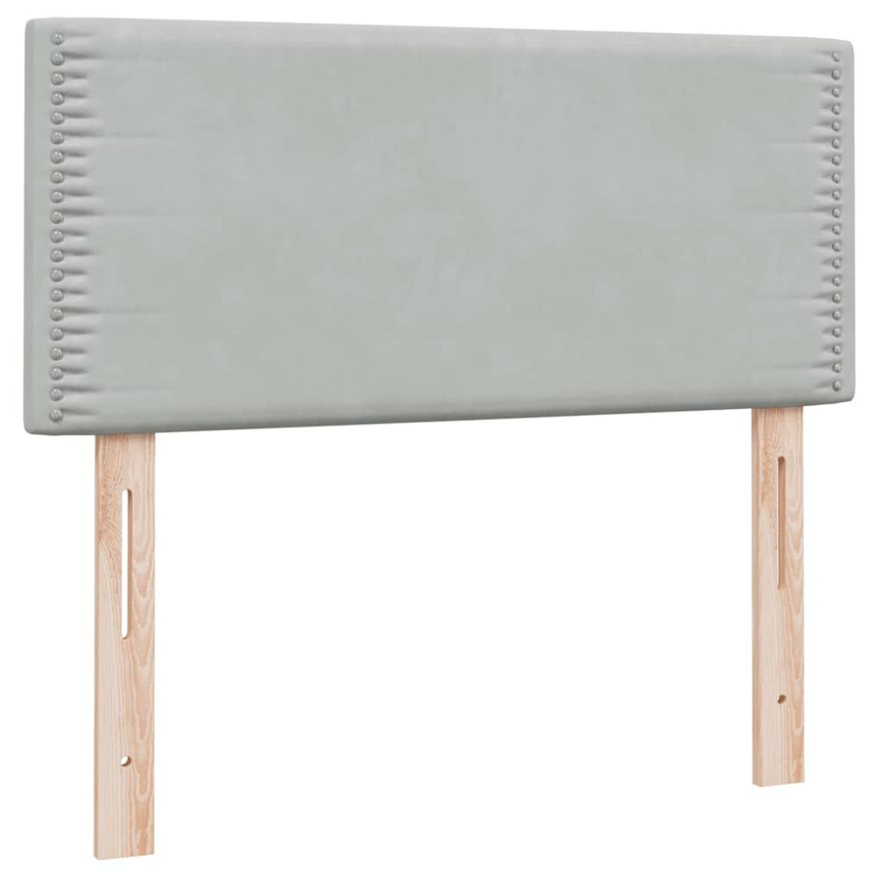 Produktbild för Ramsäng med madrass ljusgrå 80x210 cm sammet
