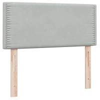 Produktbild för Ramsäng med madrass ljusgrå 80x210 cm sammet