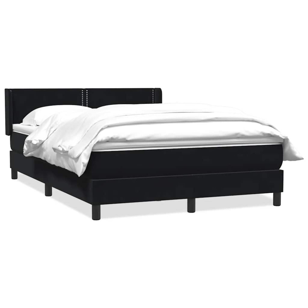 Produktbild för Ramsäng med madrass svart 160x210 cm sammet