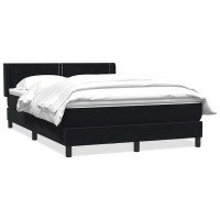 Produktbild för Ramsäng med madrass svart 160x210 cm sammet