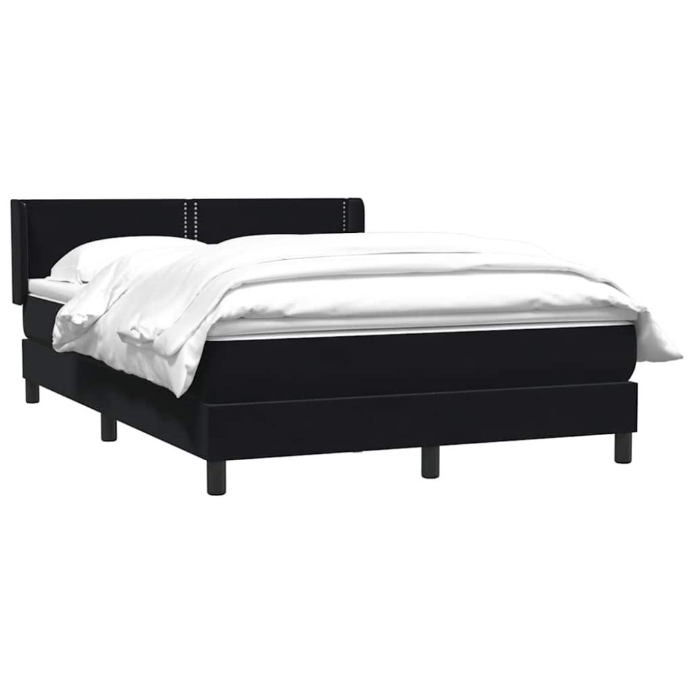 Produktbild för Ramsäng med madrass svart 160x210 cm sammet