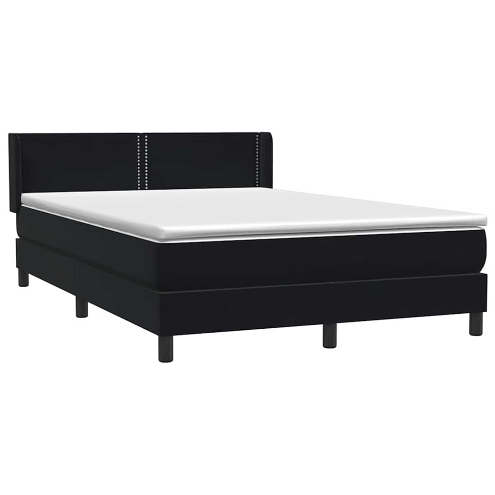 Produktbild för Ramsäng med madrass svart 160x210 cm sammet