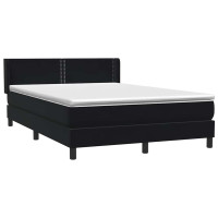 Produktbild för Ramsäng med madrass svart 160x210 cm sammet