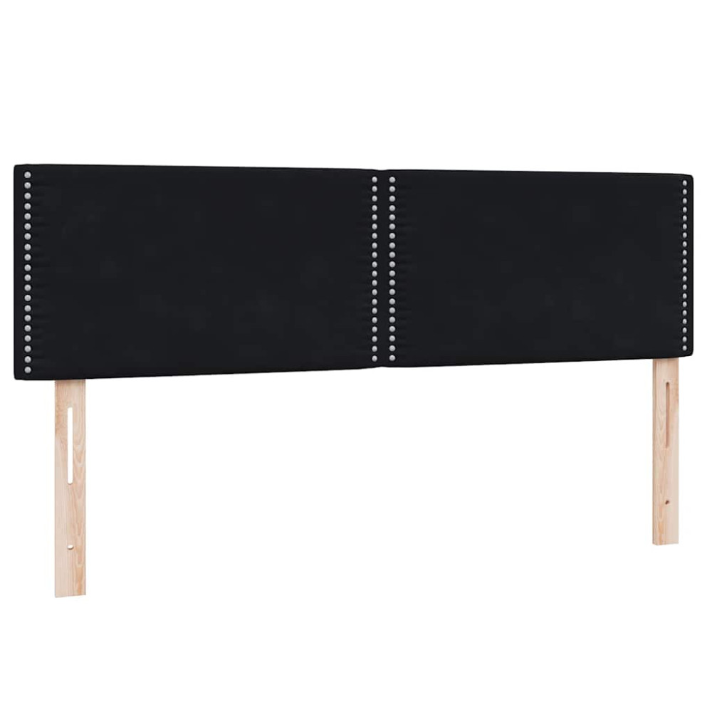 Produktbild för Ramsäng med madrass svart 160x210 cm sammet