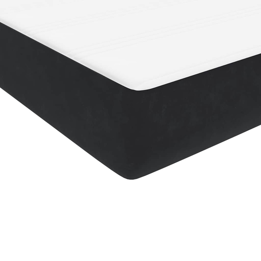 Produktbild för Ramsäng med madrass svart 160x210 cm sammet
