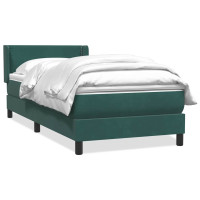 Produktbild för Ramsäng med madrass mörkgrön 80x220 cm sammet