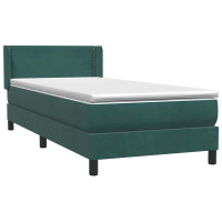 Produktbild för Ramsäng med madrass mörkgrön 80x220 cm sammet