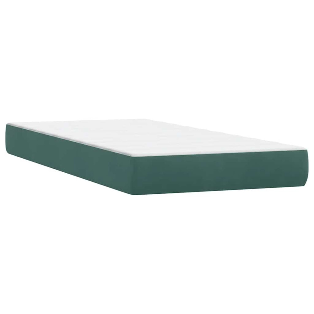 Produktbild för Ramsäng med madrass mörkgrön 80x220 cm sammet