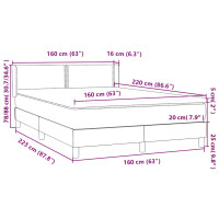 Produktbild för Ramsäng med madrass rosa 160x220 cm sammet