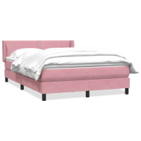 Produktbild för Ramsäng med madrass rosa 160x220 cm sammet