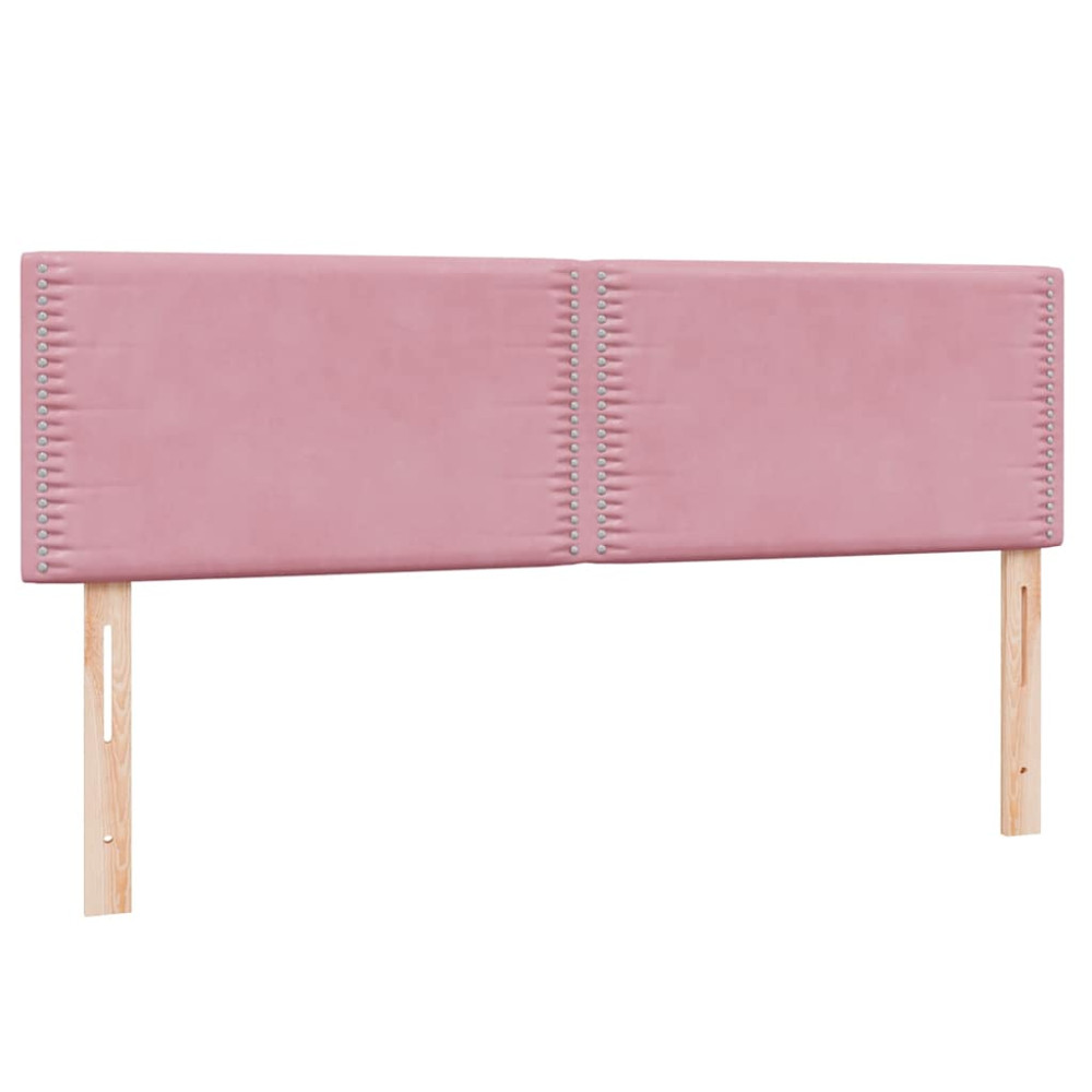 Produktbild för Ramsäng med madrass rosa 160x220 cm sammet