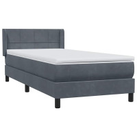 Produktbild för Ramsäng med madrass mörkgrå 80x210 cm sammet
