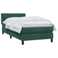 Produktbild för Ramsäng med madrass mörkgrön 80x220 cm sammet