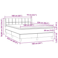 Produktbild för Ramsäng med madrass rosa 160x220 cm sammet