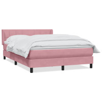 Produktbild för Ramsäng med madrass rosa 160x220 cm sammet