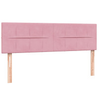 Produktbild för Ramsäng med madrass rosa 160x220 cm sammet