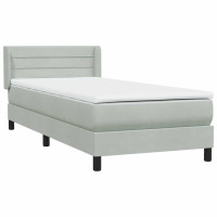 Produktbild för Ramsäng med madrass ljusgrå 80x210 cm sammet