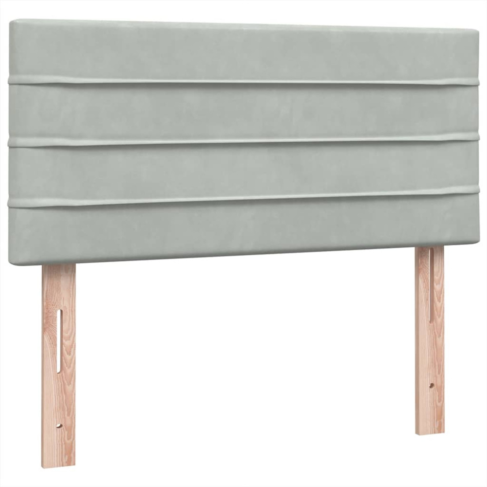 Produktbild för Ramsäng med madrass ljusgrå 80x210 cm sammet