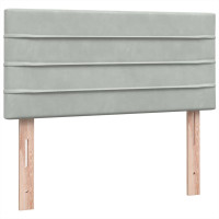 Produktbild för Ramsäng med madrass ljusgrå 80x210 cm sammet