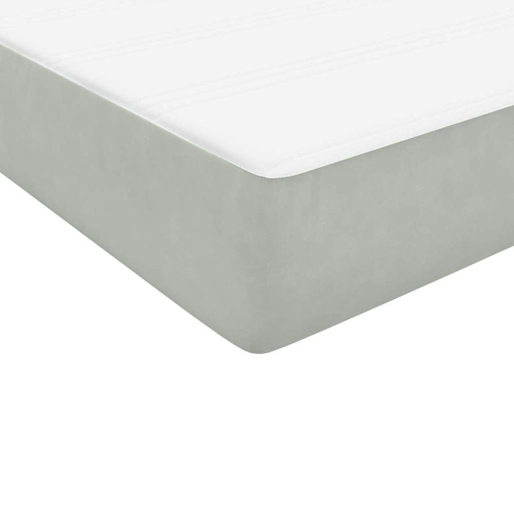 Produktbild för Ramsäng med madrass ljusgrå 80x210 cm sammet