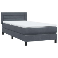 Produktbild för Ramsäng med madrass mörkgrå 80x210 cm sammet