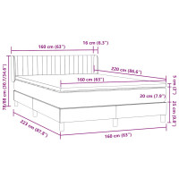 Produktbild för Ramsäng med madrass rosa 160x220 cm sammet