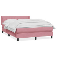 Produktbild för Ramsäng med madrass rosa 160x220 cm sammet