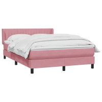 Produktbild för Ramsäng med madrass rosa 160x220 cm sammet