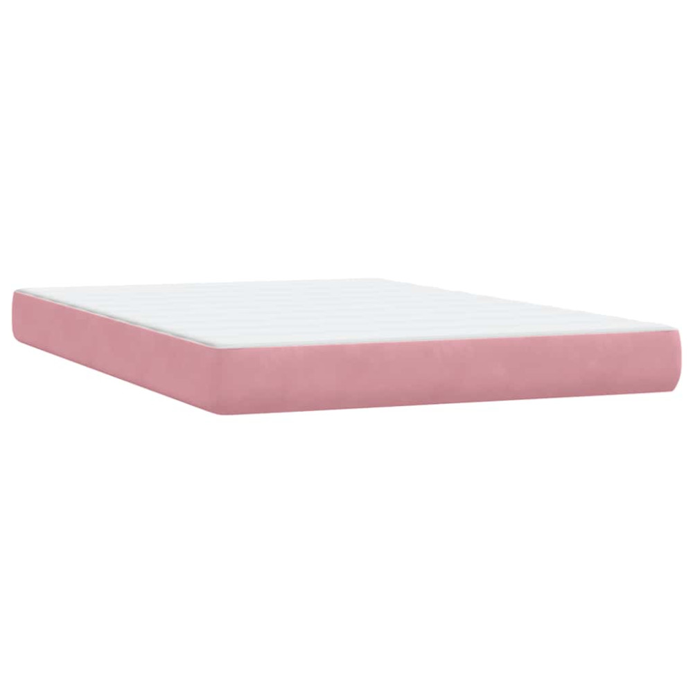 Produktbild för Ramsäng med madrass rosa 160x220 cm sammet