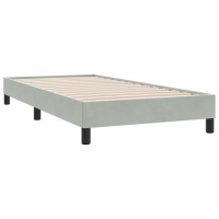 Produktbild för Ramsäng med madrass ljusgrå 80x210 cm sammet