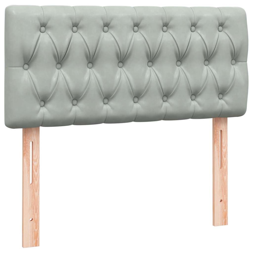Produktbild för Ramsäng med madrass ljusgrå 80x210 cm sammet