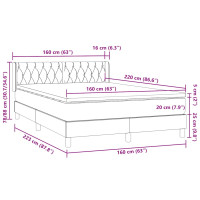 Produktbild för Ramsäng med madrass rosa 160x220 cm sammet